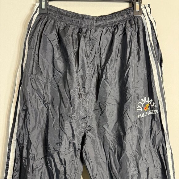 Vintage Tommy Hilfiger 90s Windbreaker Track Pants Men's Large Black Tracksuit - Picture 5 of 12